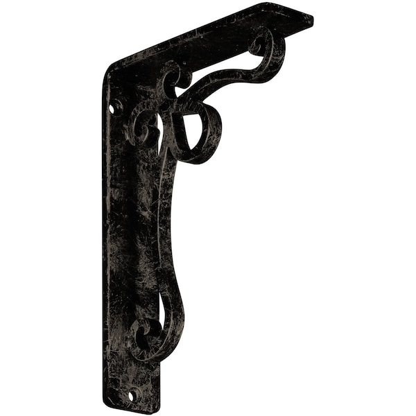 Ekena Millwork Orleans Wrought Iron Bracket, (Single center brace), Antiqued Pale Gold 1 1/2"W x 5 1/2"D x 8"H BKTM01X05X08SOLAPG - main